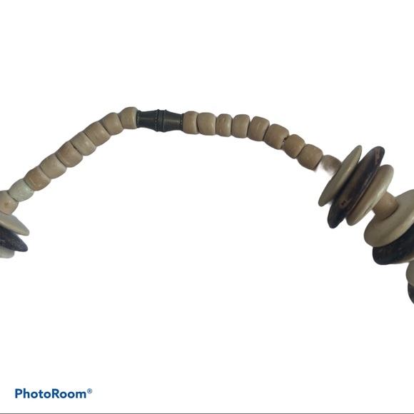 Vintage Brown Wood Bead Boho Necklace - Picture 6 of 10